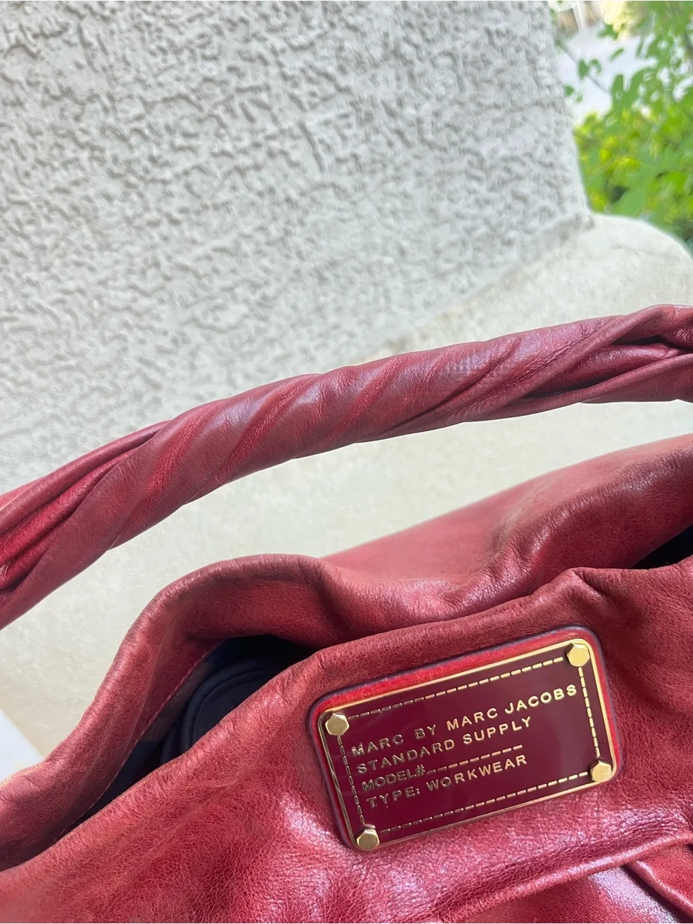 Marc Jacobs red leather hobo